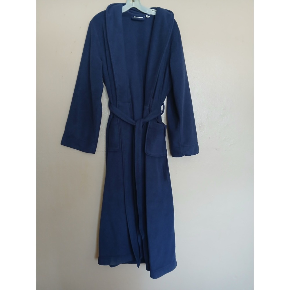 LL Bean Robe Large Womens Winter Fleece Tie Waist Pockets Comfort Lounge